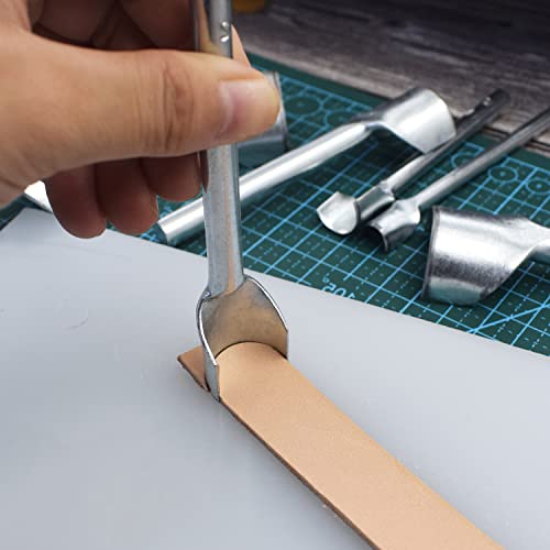 7Pcs Leather Half-Round Cutter Punch Trimming Perforated Leather Craft Tools Slot Punch For Making Wallets, Belts And Purses (Silver,) #TOP3