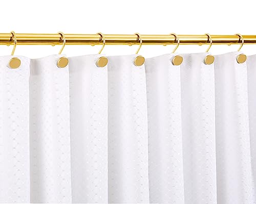 ZESLMG Shower Curtain Hooks, Gold Shower Curtain Rings Rustproof Metal Round Decorative Shower Hooks Rings for Bathroom Shower Rods Curtains, Set of 12 Heavy Duty Solid Hooks - Image 4