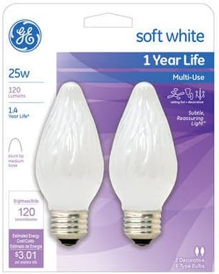GE2PK 25W WHT Flam Bulb