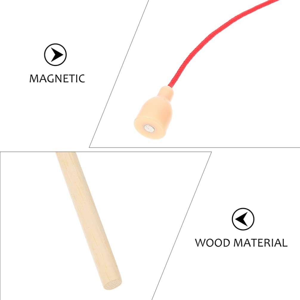 TOYANDONA 8pcs Wooden Magnet Poles Fishing Rod Cat Teaser Wand Toy for Girl Boy Kids Magnetic Fishing Games Pool Activity Accessory,14.8X0.7X0.7CM,ZB835T80499XC - Image 4