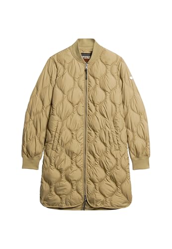 Superdry Damen Lang geschnittener Studios Mantel Getrocknetes Kräutergrün 42