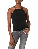 GUESS Women's Sleeveless Cora Metallic Sweater, Jet Black Multi, Medium