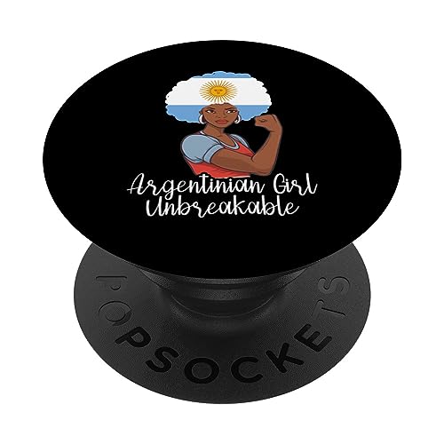 Argentinian Girl Unbreakable Argentina Roots Heritage PopSockets Swappable PopGrip, Black