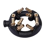 Natural Gas Jet Burner, 10/20/23/32 Tips Round Nozzle Jet Burner for Chinese Wok Range, Wok Burner Cast Iron & Brass, Up to 80,000 BTU/HR (10 Tips)