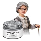 Temporary Silver Gray Hair Spray Color, Luxury Coloring Mud Grey Hair Dye Wax,Washable Hair Color Wax with All Day Hold for Party, 100th day of School Cosplay (1, Gray)