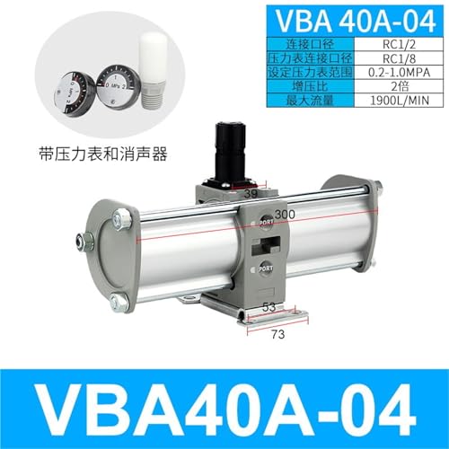 Multiplicateur de pression VBA40A-04NG pour doubler l'air comprimé