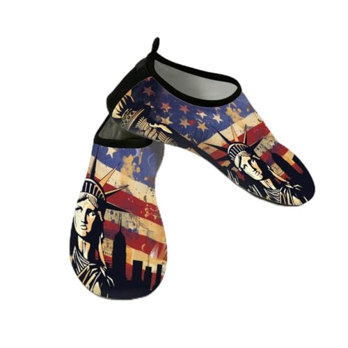Zapatos de agua para natación y playa unisex con diseño de bandera estadounidense