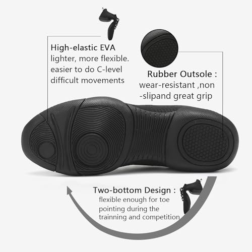 Cheer Shoes Girls Black Cheerleading Dance Shoes Athletic Training Tennis Breathable Youth Competition Cheer Sneakers Little Kid Size 12 to Women 11.54