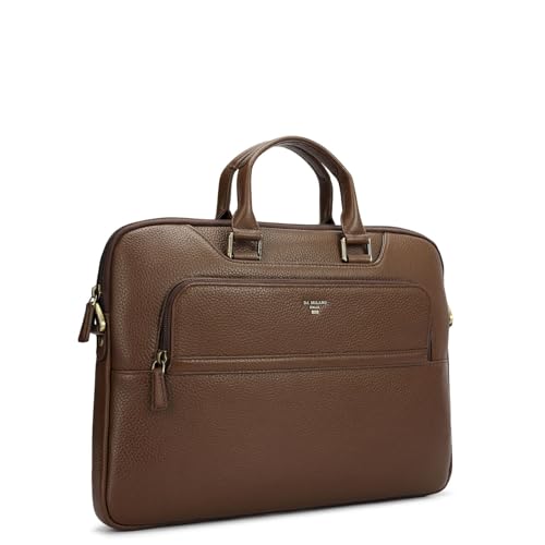 Image of Da Milano LeatherLaptop Bag for Men & Women | Laptop Messenger Bag | Fits Up To 15 inch Laptop | Ideal for Office Purpose (10018A)