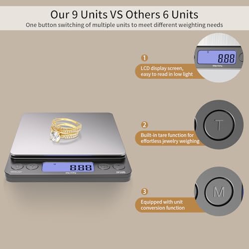 skeap digital jewelry scale  500g x 001g precision gold scale for jewelers amp collectors digital pocket scale with backlit lcd tare function ideal for gemstones bullion amp coins