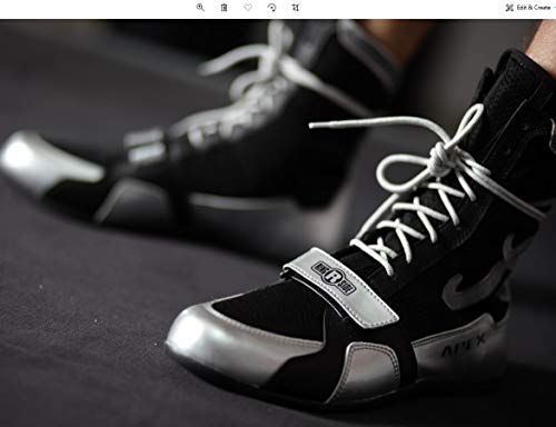 Image of Ringside Apex Elite Boxing Shoes - Synthetic Leather High-Top Ankle Shoes for Men and Women, Boxing, Wrestling, Workout, Training, Competition, (2-13)
