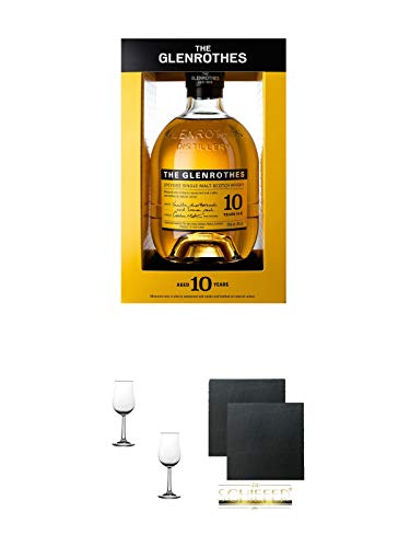 Glenrothes 10 Jahre 40% Single Malt Whisky 0,7 Liter + Nosing Gläser Kelchglas Bugatti mit...