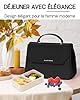 Hihealer Sac Repas Isotherme en Cuir Vegan pour Femme - Design Moderne et Urbain, Étanche et Élégant - Idéal pour le Travail et comme Cadeau de Noël (Noir élégant, Standard) #2
