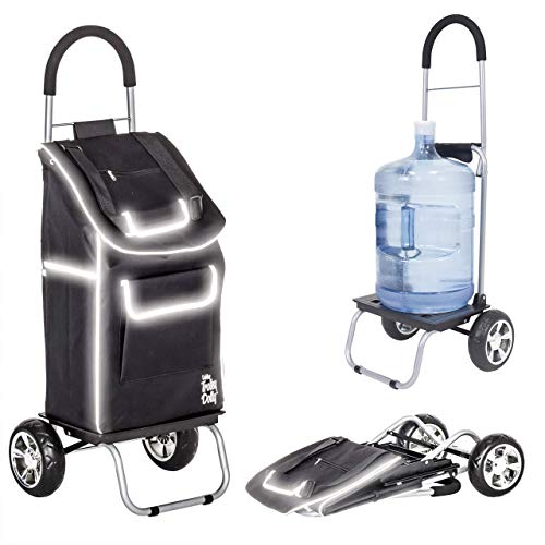 dbest products Trolley Dolly Reflective Shopping Grocery Foldable Cart Storage Mom
