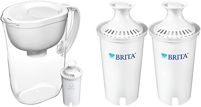 Brita Large Water Filter Pitcher + 2 Standard Replacement Filters