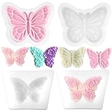 Heogacinlia 4 PCS 3D Flower Butterfly Candle Molds Mini Butterfly Silicone Molds...