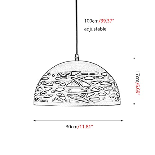 Chandelier de metal retro E27 lámpara colgante nórdica negra 30cm 6