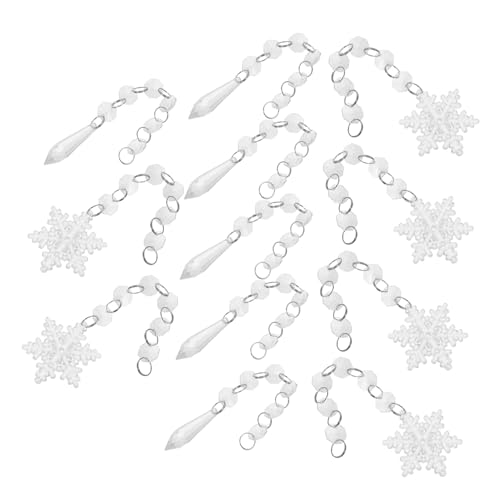 Flocon de neige acrylique et glaçon transparent pour sapin de Noël | Lot de 12