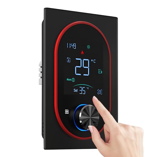 Irishom Termostato intelligente per acqua domestica, riscaldamento elettrico, acqua, caldaia a gas, termostato AC con touchscreen VA digitale e pulsante regolabile