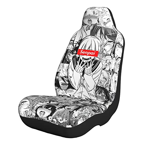 KIPLUX Japanese Anime Car Seat Cover - 2 Pcs Full Front Seat Cover, Easy Installation, Universal Suitable for Truck, Sedan, SUV, Van