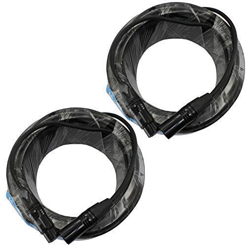 2 Pack: MCSPROAUDIO Male to Female XLR Cable with Black connectors 75 FT Foot Feet Straight to Straight