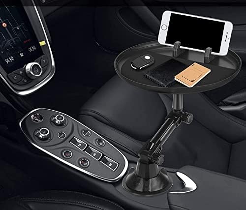 Coverzone Araç içi Telefon Tutucu Tepsisi Araba için Ayarlanabilir 8,3 inçlik Tepsi Üstü Telefon Tutucu, Telefon Yuvası ve 360 ° döndürme özellikli Araba Yemek Tutucu Tepsi - Görsel 3