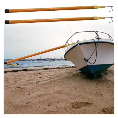 QHZYMX Bichero Telescopico Gancho para Muelle De Barco Azul/marrón/Amarillo, Paquete De 2, Gancho Resistente para Barco De Pesca, Equipo De Seguridad Marina(Yellow 2 Pack,19.7 ft/6m)