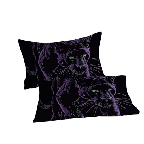 Ensemble housse de couette guépard violet zippée 200x200 évite la couette qui glisse - 7