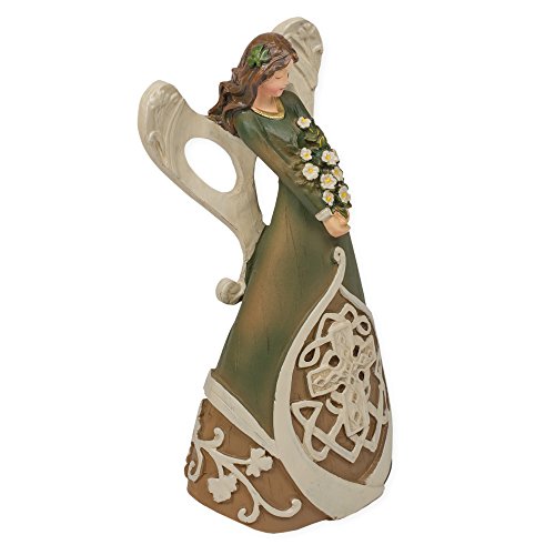 Roman Giftware Inc, Irish & Celtic Collection, 7" H Woodcut Irish Angel Figure,Religious, Inspirational, Durable (7X3X2) #TOP3
