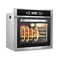 Wall-Oven-24-inch-Wall-Oven, Electric Wall Oven 24 inch, 2.5 Cu.Ft. Single Wall Oven, 10 Cooking Functions & 8 Shortcut Menu, 2800W Stainless Steel Built-in Convection Oven