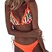 Produktbild TOPKEAL Damen Bikini Set High Waist Bademode Zweiteilige Strandkleidung Badeanzug mit Volant Neckholder Bikini Oberteil und Bikinihose Strandkleidung Mode 2020 Large Orange