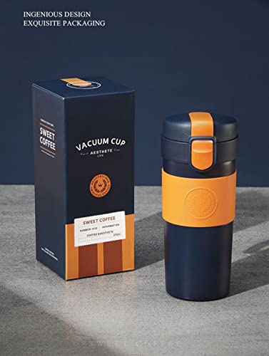 Coffee Mug, Stainless Steel Vacuum-Insulated Travel Mug, Double Wall Leak-Proof Thermos Vacuum Tumbler - 12Oz 370Ml Coffee Cup (Blue) #TOP7