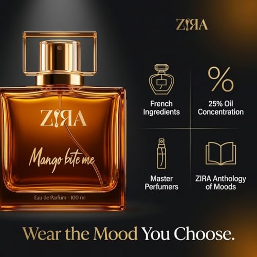 Image of ZIRA Mango Bite Me Eau de Parfum - Fruity Woody Mango Fragrance for Men & Unisex, Sweet Tropical Notes for Daily & Formal Wear (100ml)