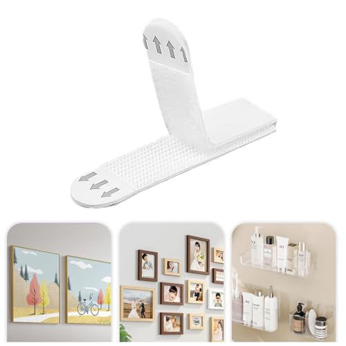 Voyoo 72 Streifen (36 Paare) Bild hängende Streifen Heavy Duty, keine Nägel Fotorahmen Aufkleber, für glatte Oberflächen wie Glas, Metall (16 x 70mm)