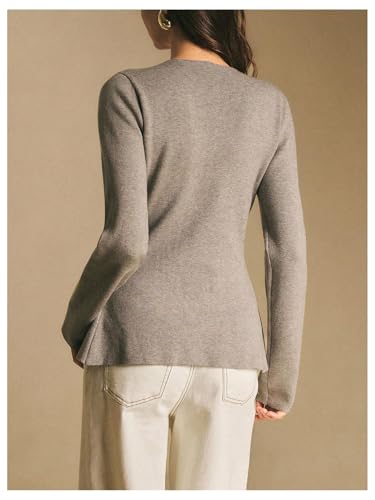 Image of MakeMeChic Women's Metal Button Down Cardigan Old Money Sweater