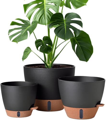 12/10/8 Inch Self Watering Pots for Indoor Plants Plastic Large Plant Pot for Outdoor...