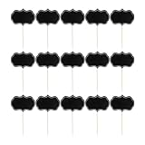 STAHAD Etiquetas de Pizarra para Queso 24 Unidades Palillos de Madera, Marcadores Grabables para Buffet y Fiestas, Etiquetas de Alimentos Reutilizables para Bodas y Cenas