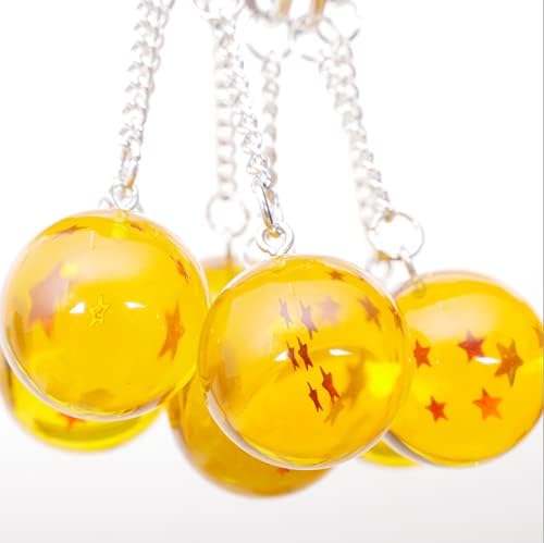 Miniatura 4 de Pack de 7 llaveros de resina acrílica diseño de estrella de bola de dragón cristal transparente 7 estrellas diseño de anime