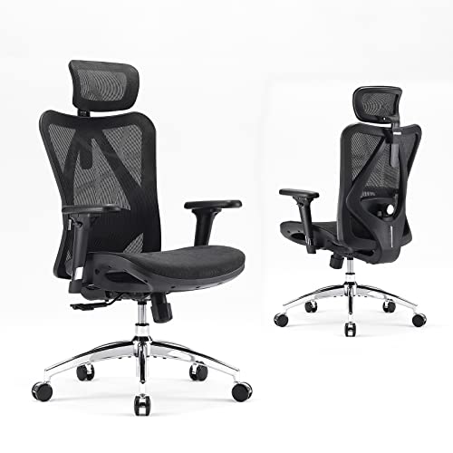 SIHOO® M57 Ergonomic Office Chair Adjustable Lumbar Support 3D Armrests Skin-Friendly Mesh Desk Chair High Back