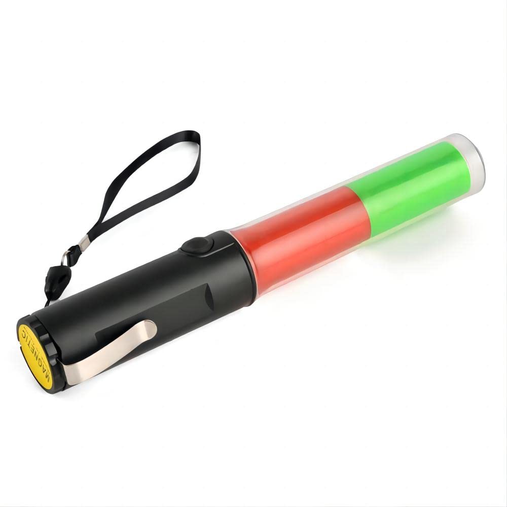 Mastiff M260gr Traffic Control Magnet Multifunctional 3xaa Green Red Light 3-Mode Flashlight LED Lamp Signal Lightbar Wand Safety Beacon