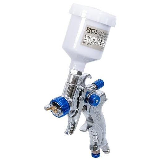 BGS 3315 | Mini-Druckluft-Farbsprühpistole | 120 cm³ | Aluminium-Gehäuse | verchromte Oberfläche | rostfreier Sprühkopf