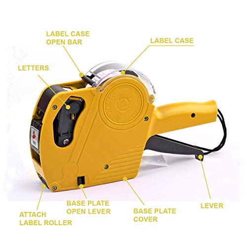 ASIBT MX5500 EOS Yellow 8 Digits Pricing Gun Kit with 7,000 Labels & Spare Ink - Thumbnail 3