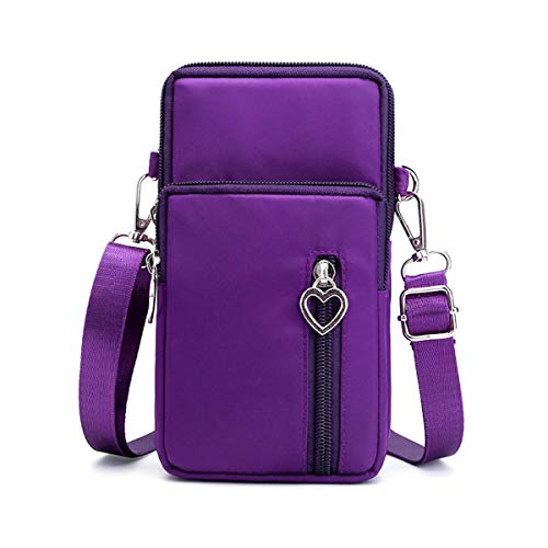 VINAIDA Pequeña cartera cruzada para teléfono para mujer, mini bolso cruzado para teléfono celular, bolso de hombro, mini cartera sobre la correa del hombro, Violeta, Small