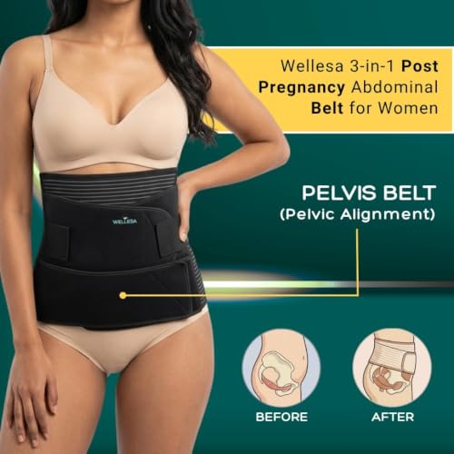 Image of WELLESA 3-IN-1 Postpartum Belly Belt for Women