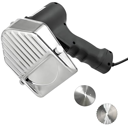 PioMue Handheld Electric Kebab Meat Slicer, Kebab Slicer Cutter Professional Electric Kebab Knife,80W, 2 Blades, for Lamb, Pork and Chicken Wired