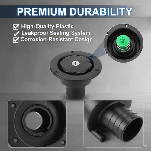 Bouchon de remplissage par gravité verrouillable pour eau de camping-car - 6