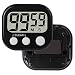 3 Pack Kitchen Timer shower Digital Magnetic Countdown Timer Switch With Buzzer Alarm for Cooking, Shower,kids,Teacher,or Indoor Activities, Backing Stand with Large LCD Display Black(3 pack)