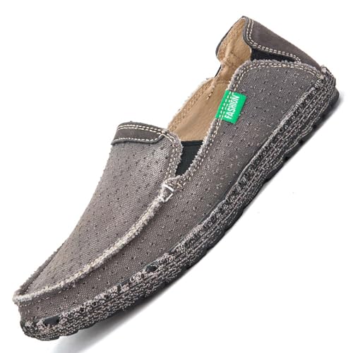 Men's Slip on Deck Shoes Cloth Canvas Casual Loafer Shoes4