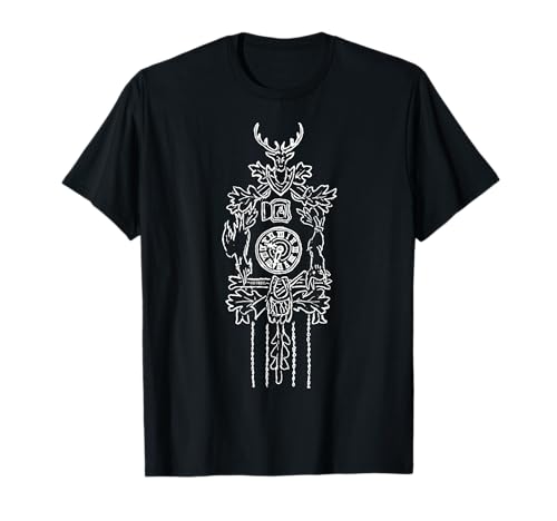 Cuckoo Clock Hand Drawn Germany Coo Coo Bird Oktoberfest T-Shirt