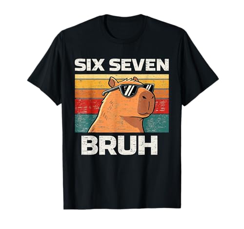 Six Seven Bruh Capybara Funny Capy 67 6 7 Meme Kids T-Shirt